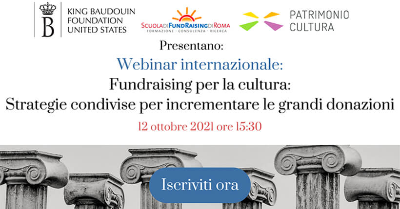 Grandi donatori per la cultura: come si fa? Webinar internazionale con una grande fundraiser statunitense